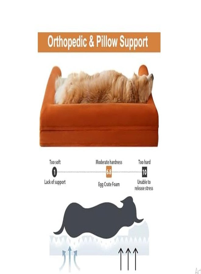 gorgeous Dog Beds Memory Foam Orthopadic Large Bed Waterproof Layer for Labrador, Bulldog, Retriever, Poodle, Large Breed Dogbed (Orange, 36x27x4) - Image 3